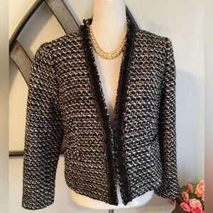 Talbots Black and White Tweed Blazer